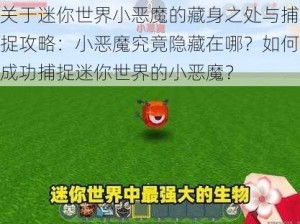 关于迷你世界小恶魔的藏身之处与捕捉攻略：小恶魔究竟隐藏在哪？如何成功捕捉迷你世界的小恶魔？