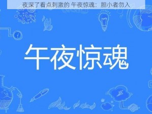 夜深了看点刺激的 午夜惊魂：胆小者勿入