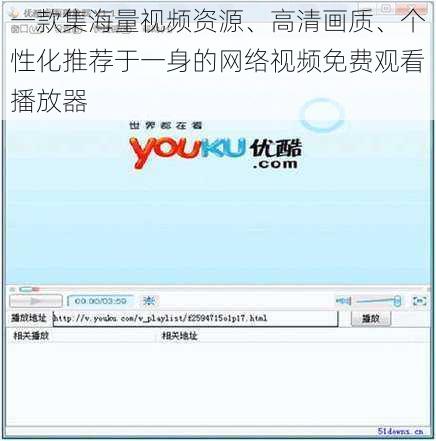 一款集海量视频资源、高清画质、个性化推荐于一身的网络视频免费观看播放器