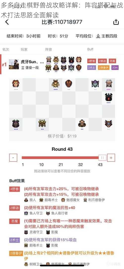 多多自走棋野兽战攻略详解：阵容搭配与战术打法思路全面解读