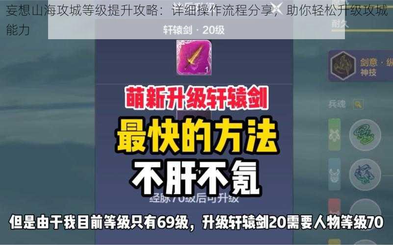 妄想山海攻城等级提升攻略：详细操作流程分享，助你轻松升级攻城能力