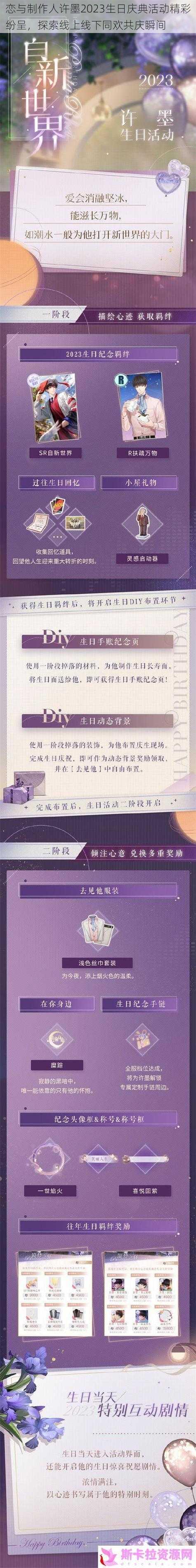 恋与制作人许墨2023生日庆典活动精彩纷呈，探索线上线下同欢共庆瞬间