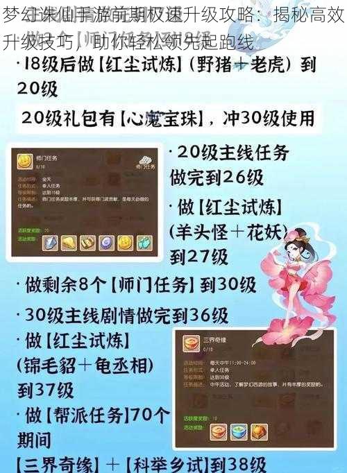 梦幻诛仙手游前期极速升级攻略：揭秘高效升级技巧，助你轻松领先起跑线