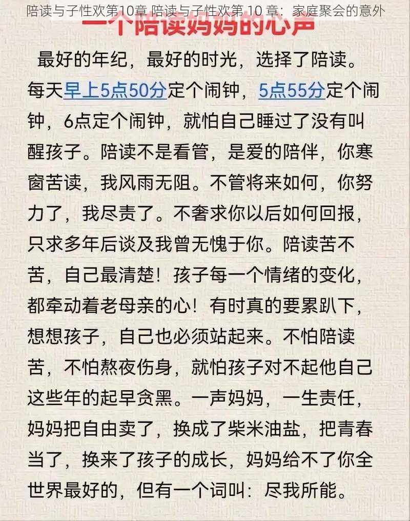 陪读与子性欢第10章 陪读与子性欢第 10 章：家庭聚会的意外