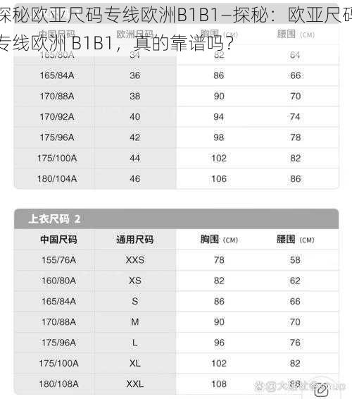 探秘欧亚尺码专线欧洲B1B1—探秘：欧亚尺码专线欧洲 B1B1，真的靠谱吗？