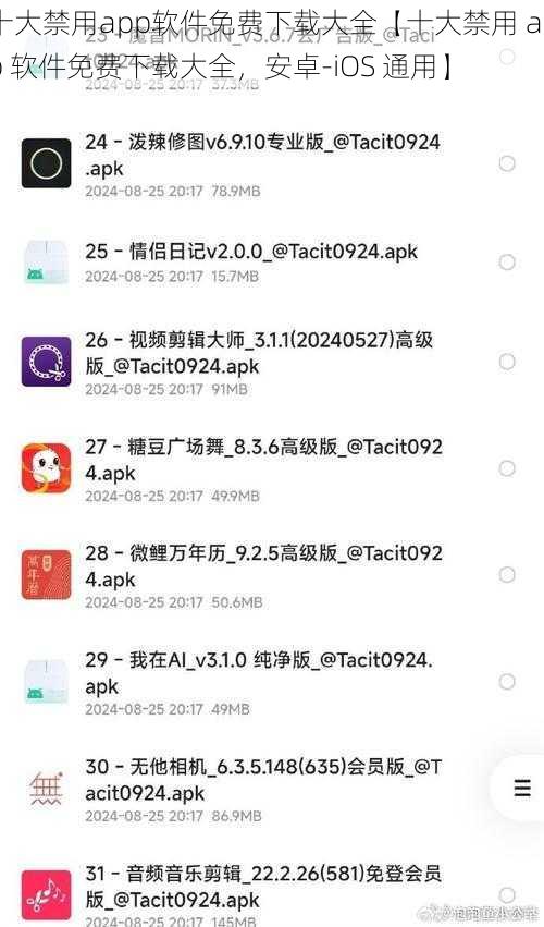 十大禁用app软件免费下载大全【十大禁用 app 软件免费下载大全，安卓-iOS 通用】