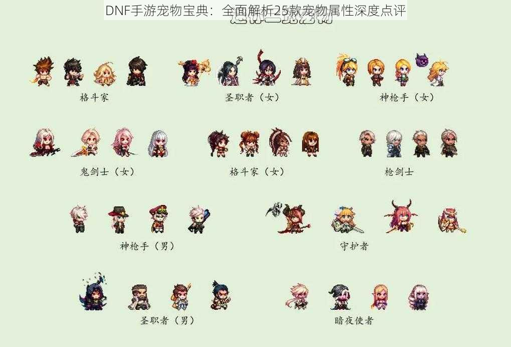 DNF手游宠物宝典：全面解析25款宠物属性深度点评