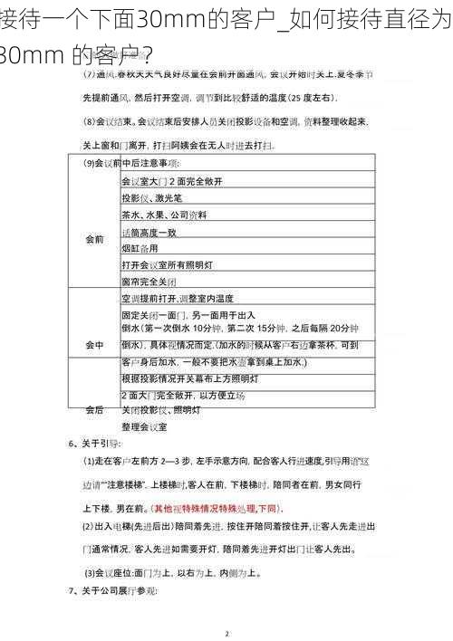 接待一个下面30mm的客户_如何接待直径为 30mm 的客户？