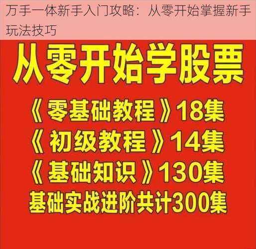 万手一体新手入门攻略：从零开始掌握新手玩法技巧