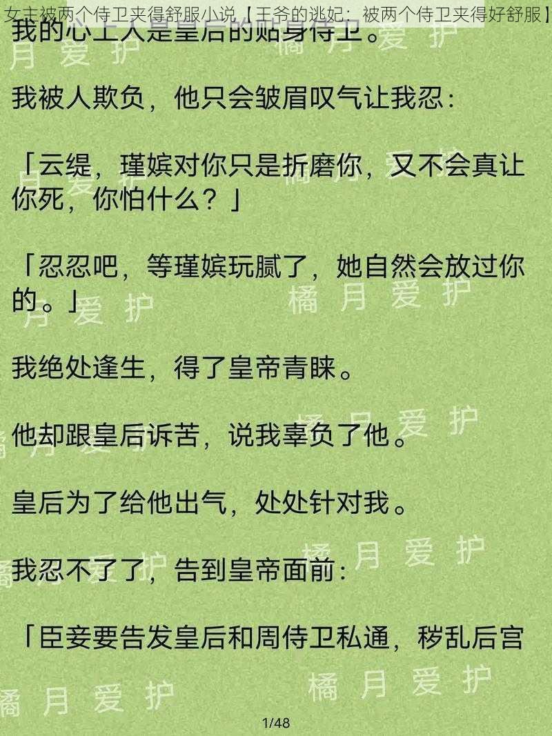 女主被两个侍卫夹得舒服小说【王爷的逃妃：被两个侍卫夹得好舒服】