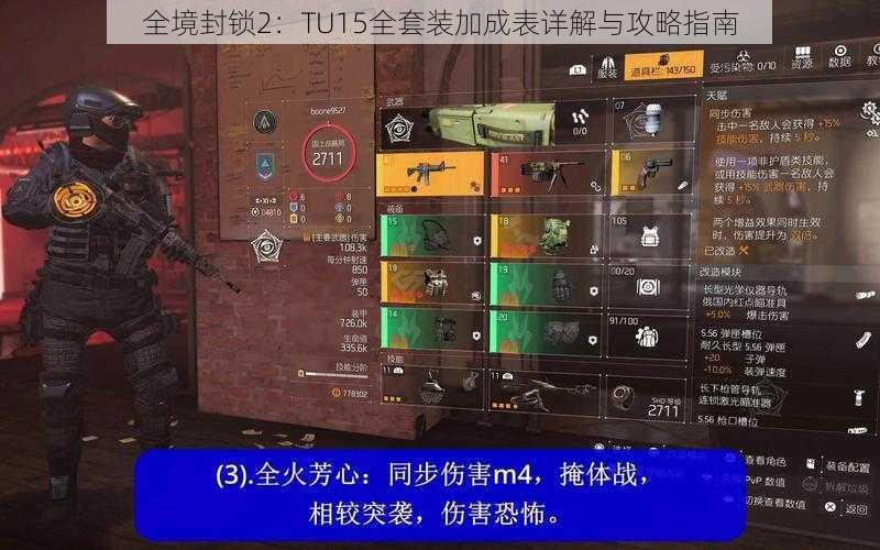 全境封锁2：TU15全套装加成表详解与攻略指南