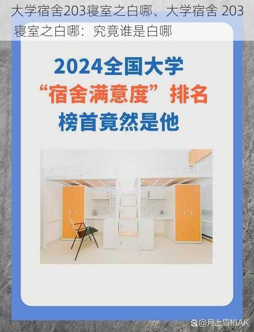 大学宿舍203寝室之白哪、大学宿舍 203 寝室之白哪：究竟谁是白哪