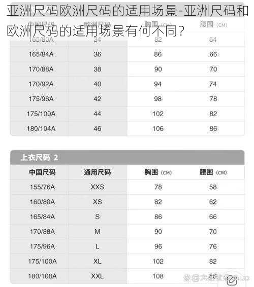 亚洲尺码欧洲尺码的适用场景-亚洲尺码和欧洲尺码的适用场景有何不同？