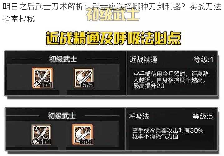 明日之后武士刀术解析：武士应选择哪种刀剑利器？实战刀法指南揭秘