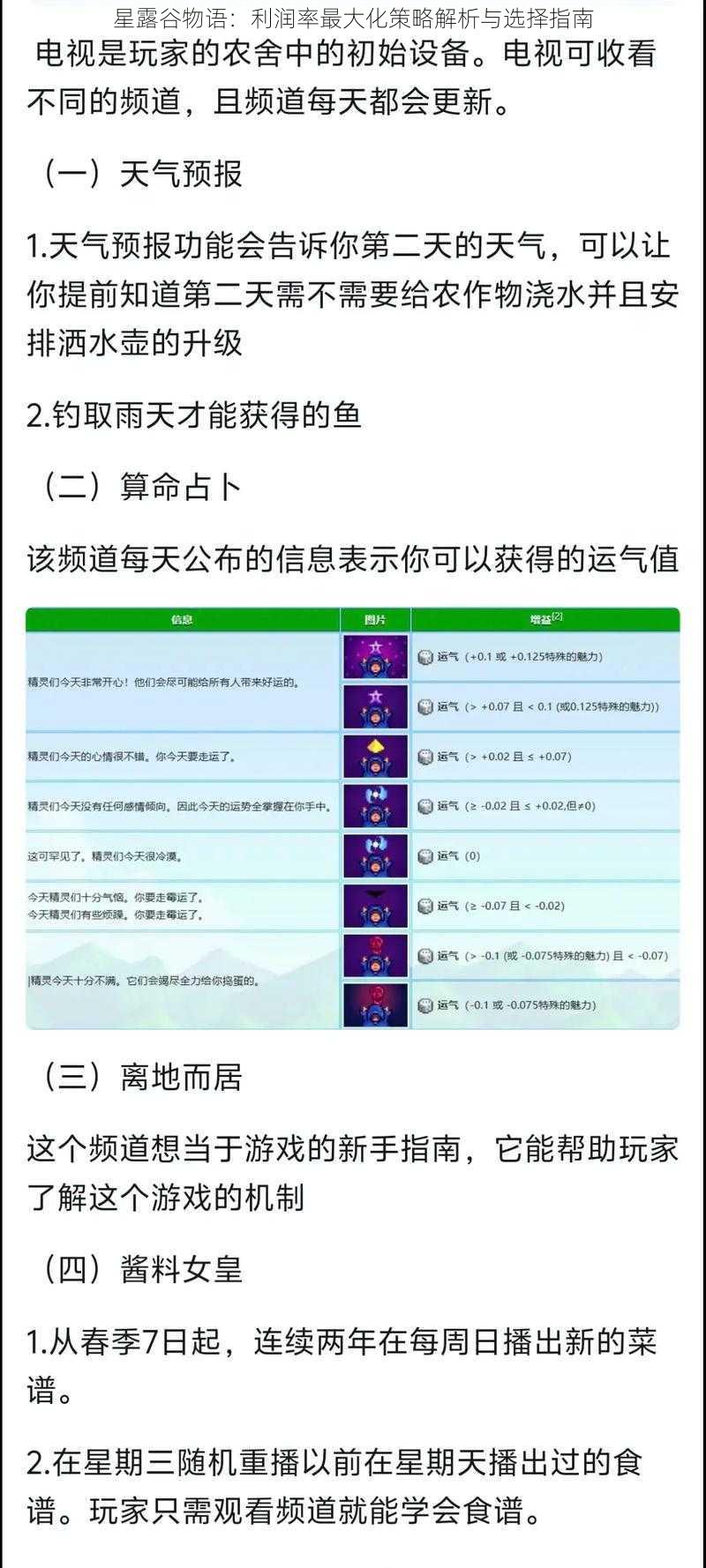 星露谷物语：利润率最大化策略解析与选择指南